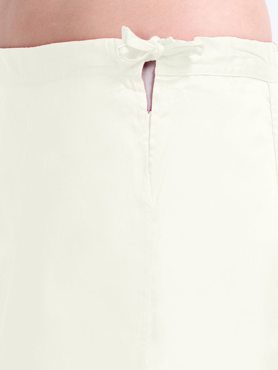 GlamTara Cotton Satin Saree Inskirt · Cream