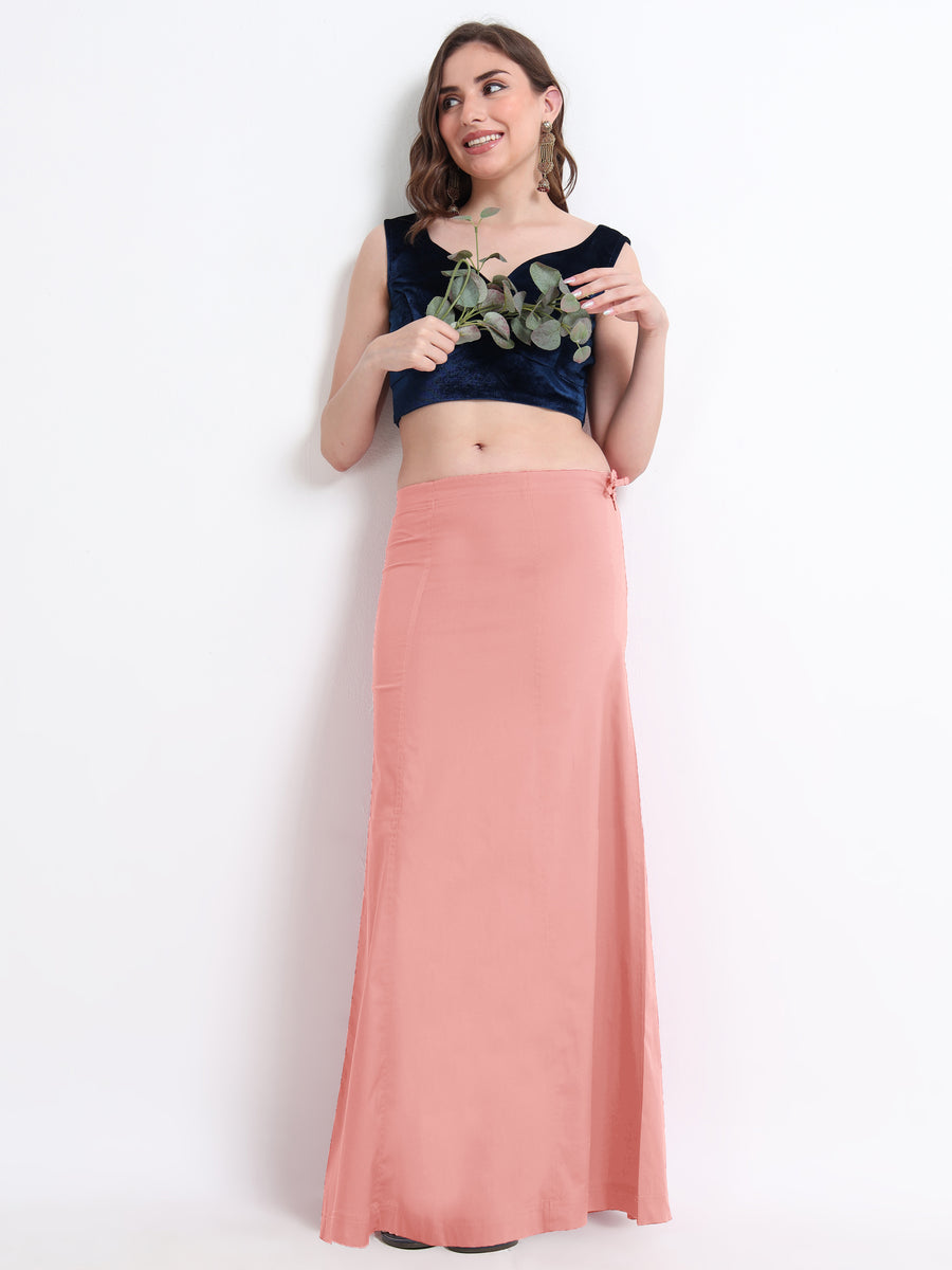 GlamViva Cotton Stretch Saree Inskirt · Peach