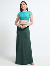 GlamViva Cotton Stretch Saree Inskirt · Bottle Green
