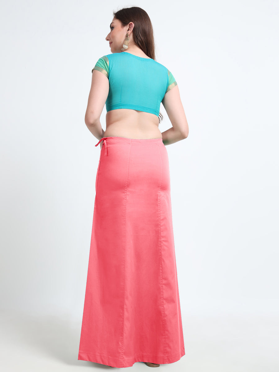GlamViva Cotton Stretch Saree Inskirt · Coral