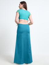 GlamViva Cotton Stretch Saree Inskirt · Til Blue