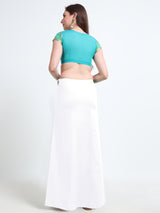 GlamViva Cotton Stretch Saree Inskirt · White