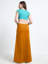 GlamViva Cotton Stretch Saree Inskirt · Mustard