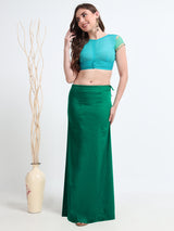 GlamViva Cotton Stretch Saree Inskirt · Green