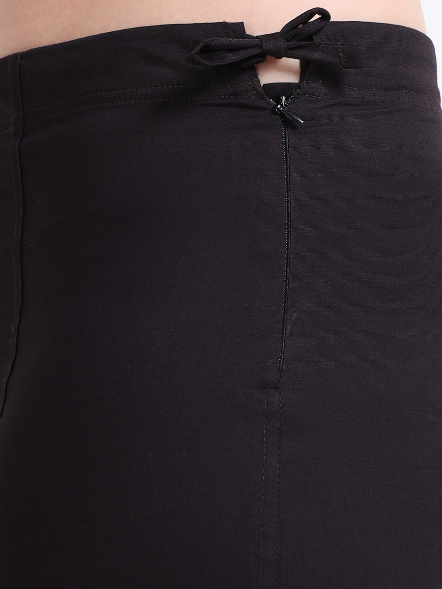 GlamViva Cotton Stretch Saree Inskirt · Black