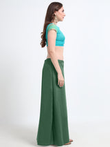 GlamTara Cotton Satin Saree Inskirt · Fern Green