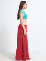 GlamTara Cotton Satin Saree Inskirt · Ruby Red