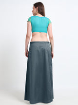 GlamTara Cotton Satin Saree Inskirt · Dark Grey
