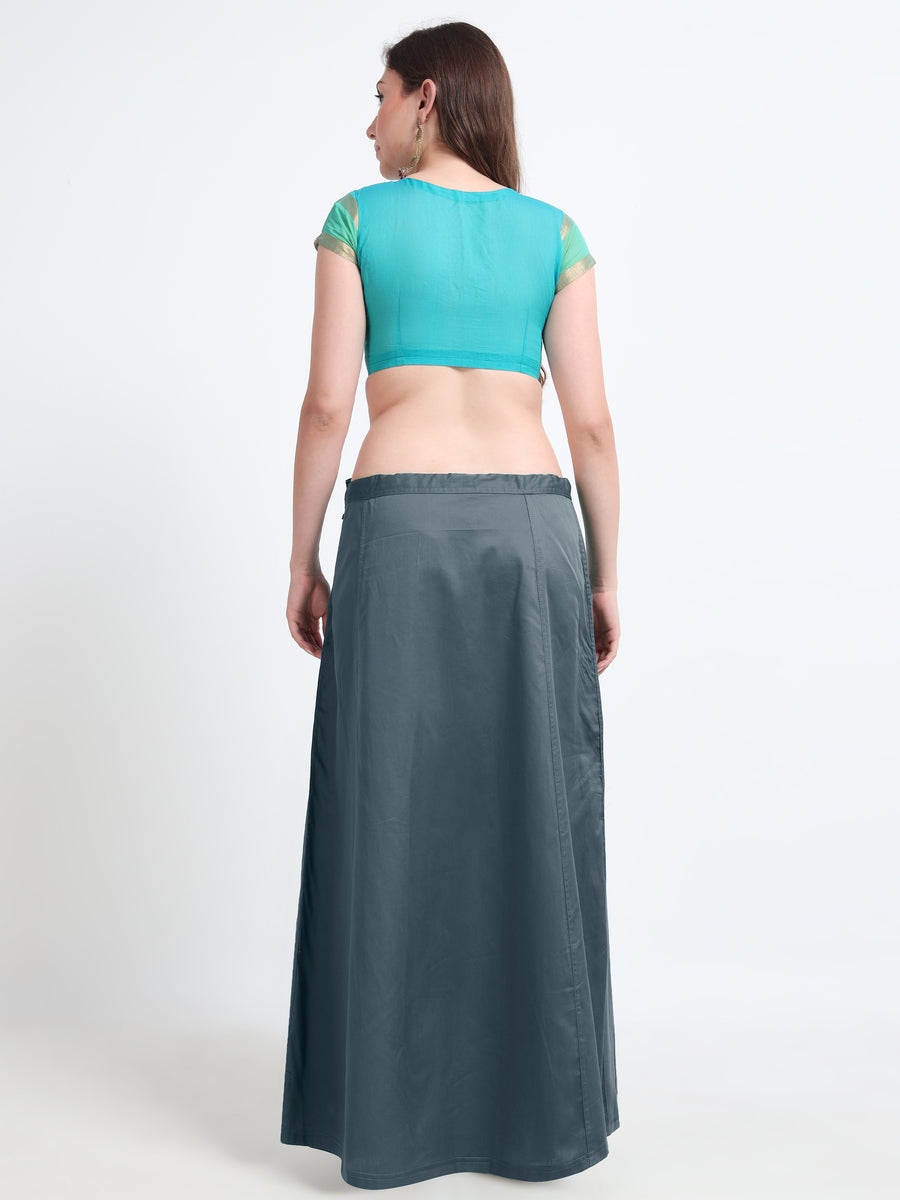 GlamTara Cotton Satin Saree Inskirt · Dark Grey