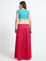 GlamTara Cotton Satin Saree Inskirt · Rose Red