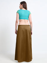 GlamTara Cotton Satin Saree Inskirt · Tan Brown