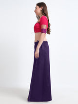 GlamTara Cotton Satin Saree Inskirt · Violet