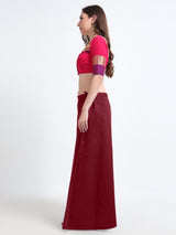 GlamTara Cotton Satin Saree Inskirt · Dark Maroon