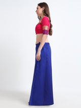 GlamTara Cotton Satin Saree Inskirt · Navy