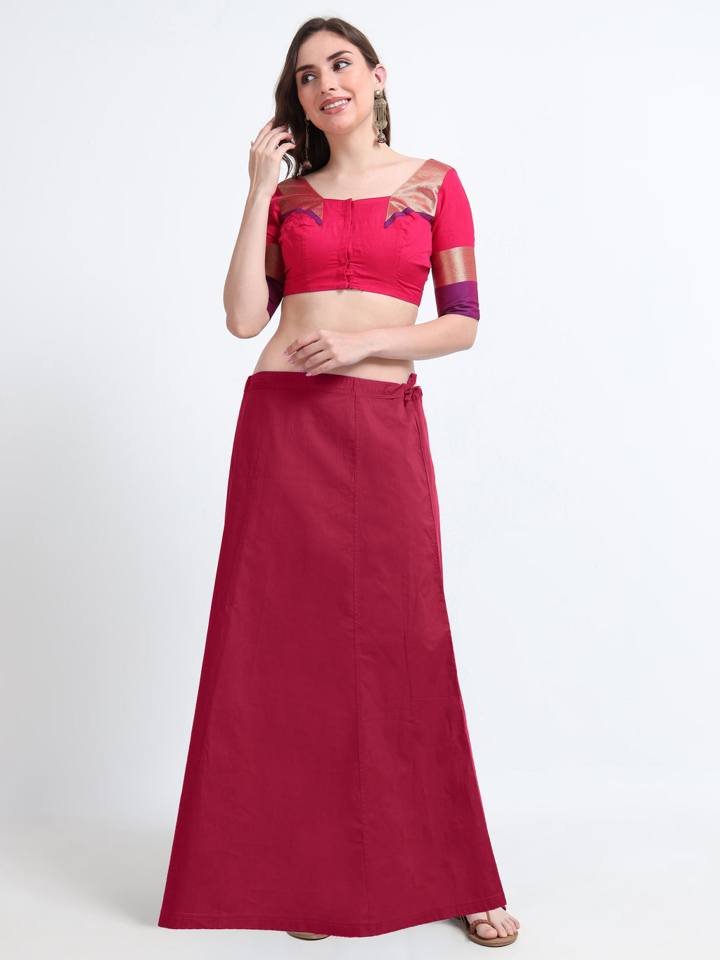 GlamLilly 100% Cotton Inskirt - Cerise0006