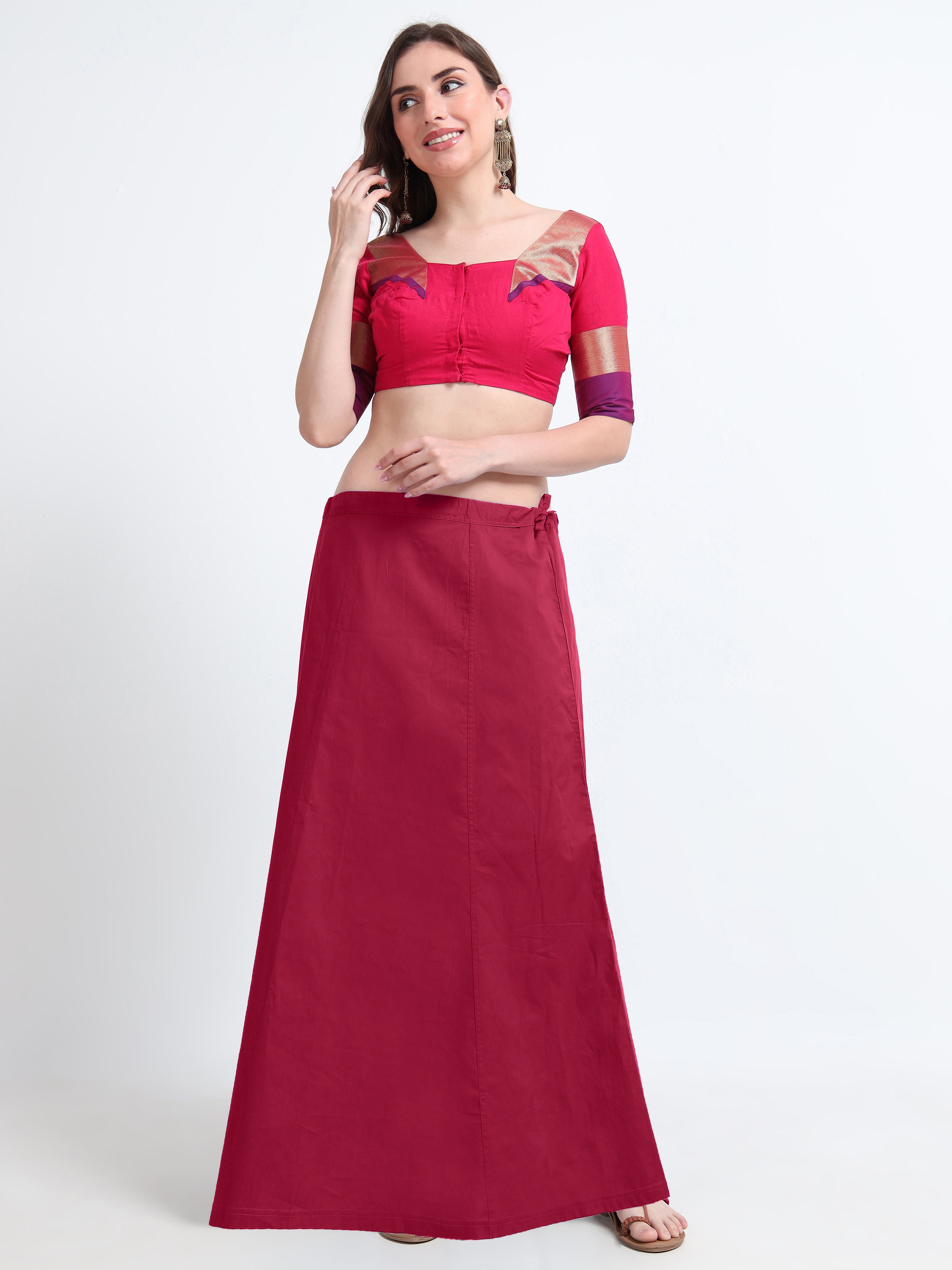GlamLilly 100% Cotton Inskirt - Cerise0006