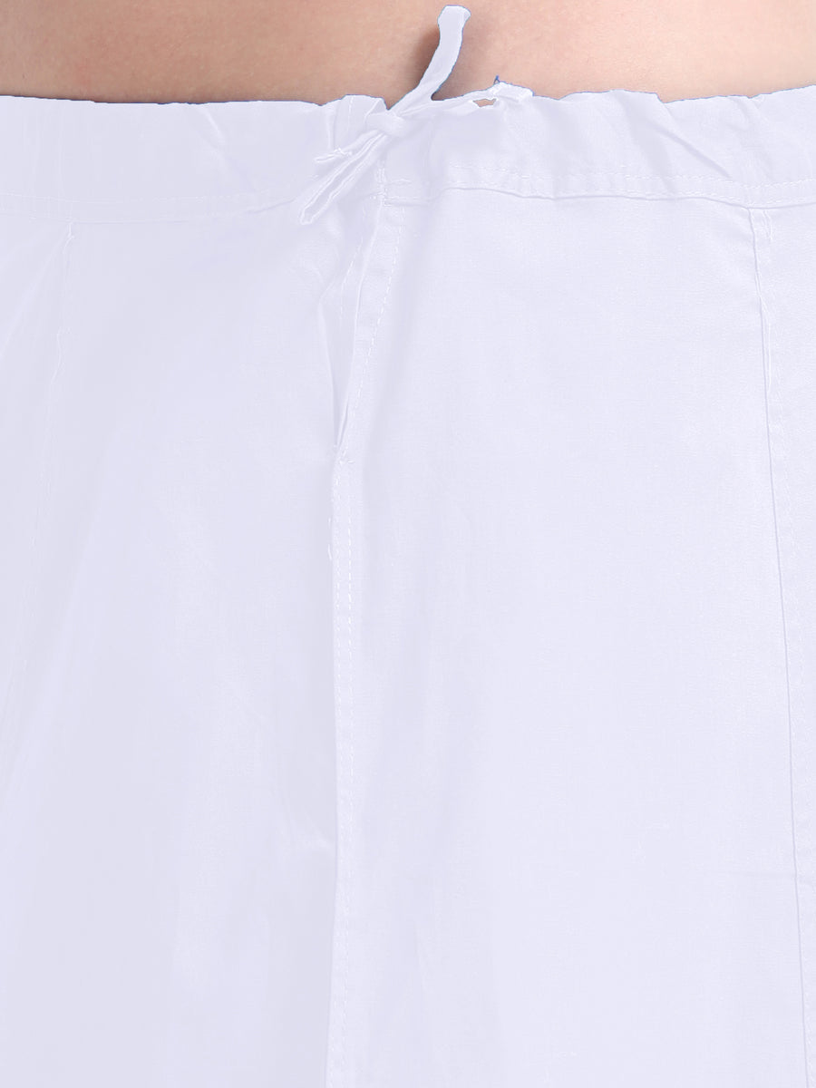 GlamLilly Cotton Saree Inskirt · White