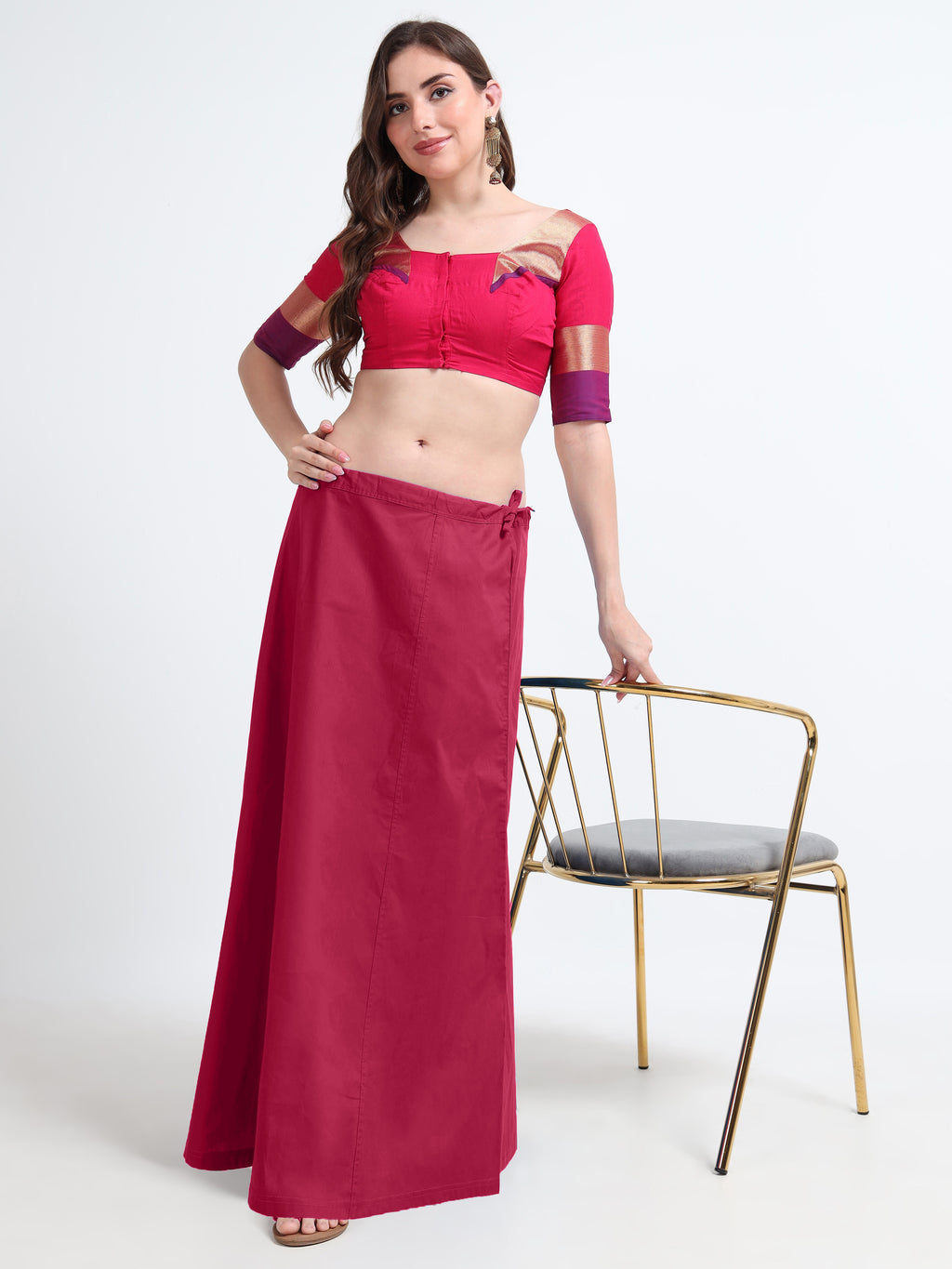 GlamLilly 100% Cotton Inskirt - Cerise0006